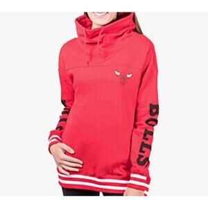 Ultra Game NBA Bulls Women's Super Soft Pullover Hoodie Funnel Sweatshirt XL